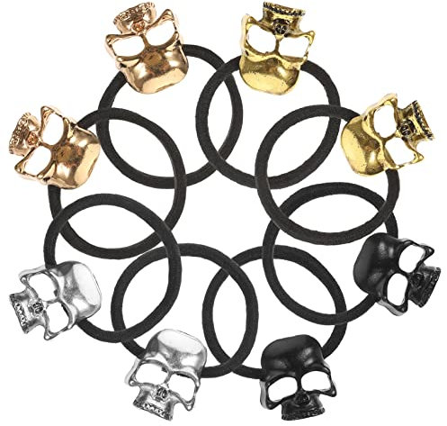 FRCOLOR 8st Dreads Auf Haargummi Krawatten Für Männer Dehnbares Haar Bartperle Halloween-haargummis Gothic Fairy Haarspange Herren Schwarze Krawatte Kleines Stirnband Metall Mann