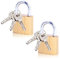 Vorhängeschloss mit Schlüssel, 2 Stück Kleines schloss mit Schlüssel 32mm Spind Kellerschloss Schloß lock Vorhangschloss aus Messing