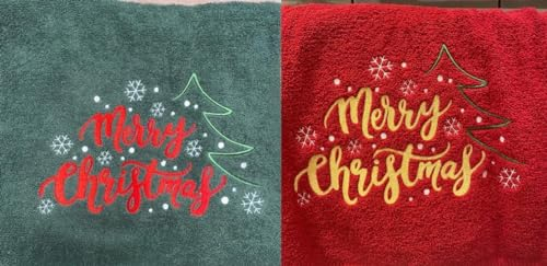 NYS NEW YORK STYLE Weihnachts Handtücher Badetuch mit Stickerei, Weihnachtsdekoration Weihnachten weihnachtshandtücher Badezimmer Badetuch Weihnachten Rot