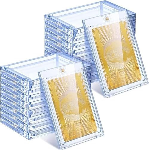 MUXHEL 25PCS 35PT Magnetic Card Holder, Clear Magnetic Trading Card Holder One Touch, Transparent Trading Card Holders for Game Sports Card Display and Storage