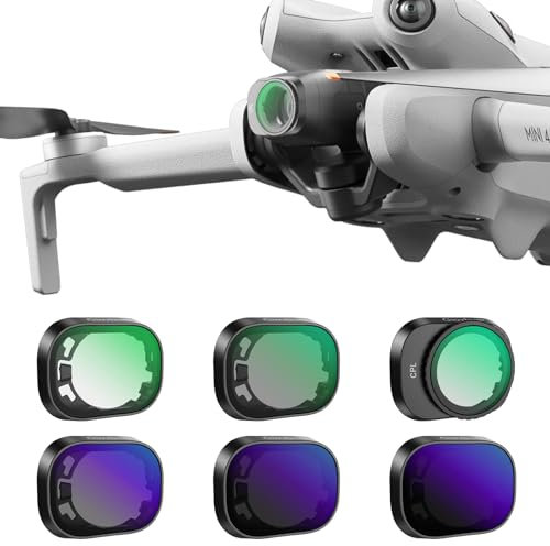 Giovbuer ND/CPL Filter Set Compatible with DJI Mini 4 Pro, 6 Pack Filter for DJI MINI4 PRO (UV,CPL,LPR,ND16,ND64, ND256