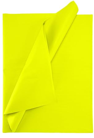 Seidenpapier bunt – 50 Blatt – 50 x 75 cm – Verpackungsmaterial für Kerzen, Kleidung, Seife – als Bastelpapier, Geschenkpapier – Hochzeit, Weihnachten – Füllmaterial in Versandkartons - GELB