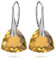 Ohrringe Silber 925 Hängend für Damen Ohrhänger Hängeohrringe mit Triangel Kristallen Dreieck Stein 12 Geburtsstein Schmuck für Sie Ohrringe Mädchen Geschenk Muttertag (15 - Golden Topaz)