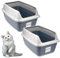 2X Katzenklo Hoher Rand Extra hohe Katzentoilette offen Katzenklo mit hohem Rand groß ohne Deckel Doppelpack Sparpaket