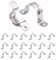 SUPERFA 20Pcs 35mm U Shaped Pipe Strap Clamps, 304 Stainless Steel Hose Wall Clips for Water and Gas Pipes