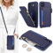 SailorTech Coque pour iPhone X Étui avec Porte-Cartes de crédit, Etui pour iPhone XS Housse avec Courroie de Cou Portefeuille avec Fentes pour Cartes de crédit-Bleu