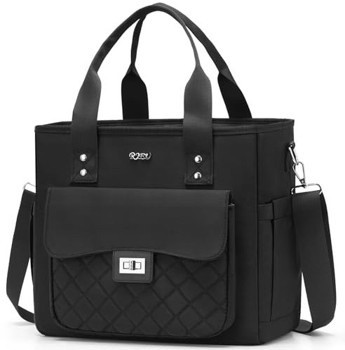 RJEU Sac Isotherme Repas,Lunch Box Isotherme,16L Sac fourre-tout isotherme pour adultes,Portable,pour Mange au boulot/voyage (Noir, 16L)