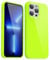 Svanove for iPhone 13 Pro Max Case Silicone, Slim Thin Glossy Plain Plastic 13 Pro Max Phone Case for Women, Girly Fluorescent Bright Soft Rubber Gel Jelly Cute Flexible Cover, Neon Green Lime