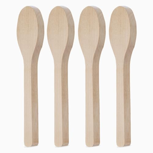 Prefdo 4PCS Unfinished Basswood Carving Spoon Blanks, Custom Style, 10 x 2 x 0.78 in (25 x 5 x 2 cm), Perfect for Carving, Whittling, and Crafts