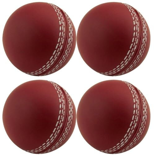 Abbdbd 4 Pcs Cricket Balls for Training, Coaching, Practice & Excellent Bounce Skills Soft Cricket Ball with Hand Stitched Seam for All Age