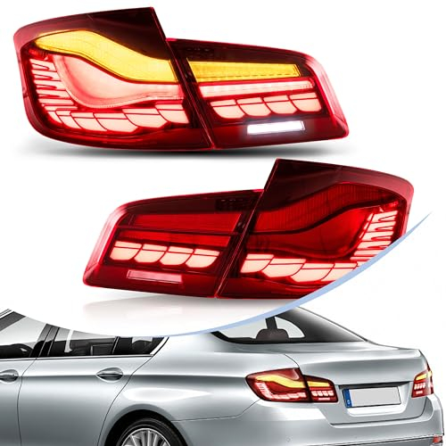 vland carlamp Rücklicht für 2011-2017 B-MW Serie 5 M5 F10 F18 Sedan Rückleuchten, Rot B-MW M5 Rückleuchten, Plug and Play (E-Mark)