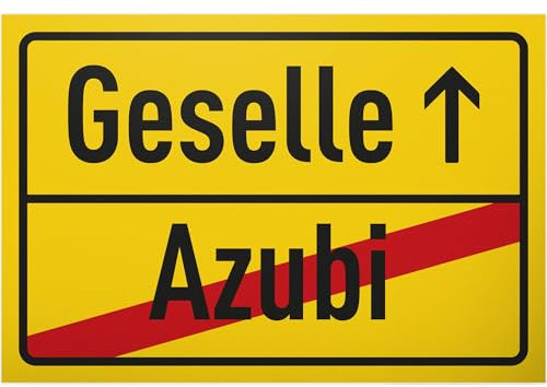 DankeDir! Geselle - 30 x 20 cm Schild Kunststoff - Gesellen Party Partydeko Requisiten Feier Accessoires Handwerk Geschenk - Geschenk Auszubildender Deko Idee Karte Überraschung Gesellenfeier
