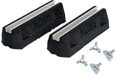 Alixo Fuß-Vibrationssockel, recyceltes Gummi, vielseitig einsetzbar für Außeneinheiten, Rohre und Kabel auf Flachdächern, stabil und sicher verankert (400x135x100mm Set)
