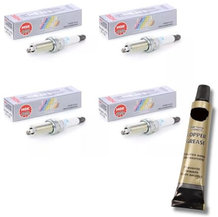 4x Zündkerzen von NGK passt für Renault Clio IV 1.2 TCe 87/88kW Bj. 2013-2018 + Kupferfett