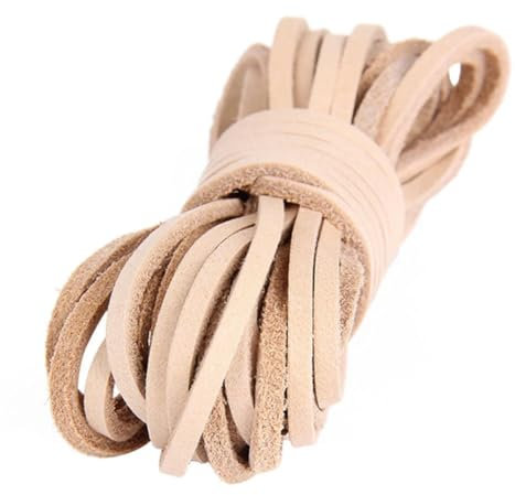 VICIYOO 5 Meter Flache Lederschnur, Lederstreifen, Lederband, Zubehör für Lederarmbänder, Schmuckherstellung
