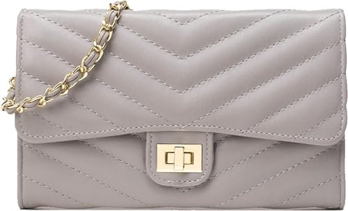 Farcauo Kleine Umhängetasche Damen Grau Handtasche und Crossbody Bag, Kompakte Schultertasche für Damen, Elegante Abendtasche für Frauen, Damentasche für Alltag und Abend