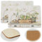 LS-LebenStil 2X Kork Retro Tischset Platzset Vintage Jardin 40x30cm abwaschbar Rechteck Platzmatte abwaschbar Korkunterseite Placemate Tisch Untersetzer Unterlage Teller Geschirr Vasen