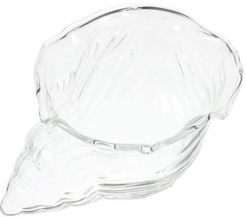 EXHUMKY Bol De Service Verre Transparent Forme De Plat Décoratif Pour Desserts Salades Et Crèmes Accessoire De Table Thématique Océanique