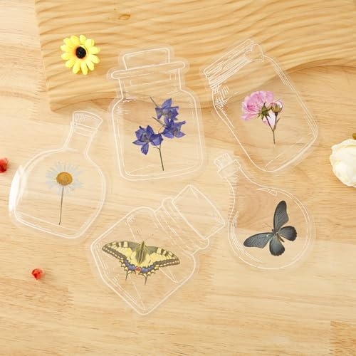 320 transparente Lesezeichen, 20 Stile, klare getrocknete Blumen, Lesezeichen, gepresste Blumen, Lesezeichen, DIY, transparentes Blumen-Werkzeug für geprägte Seiten, Lesen, Scrapbook
