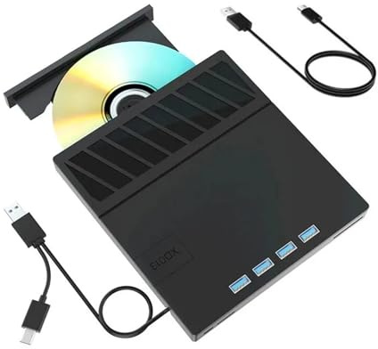 TIEOAXFT External Blu Ray Drive, USB 3.0 Portable Blu Ray DVD/CD Burner Player, 3D Optical Bluray Drive Compatible with Windows MacOs
