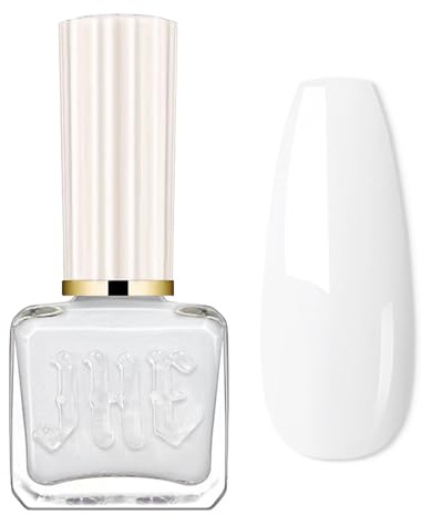 White Nail Polish - High Pigmented Pure Color Nail Varnish - Classic Milky White All Year Suitable Nail Polish - Quick Dry Long Lasting Chip Resistant No Need UV for DIY Manicure Decoration 12ML