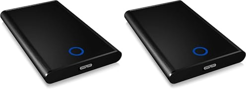 Icy Box IB-273StU3 Externes Gehäuse für 2,5 (6,35 cm) SATA HDD/SSD mit USB 3.0 Anschluss, UASP, SATA III (schwarz) (Packung mit 2)