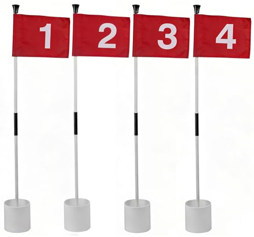 Putting Green Drapeaux 4 Pièces, Drapeaux de Golf Numérotés Double Face