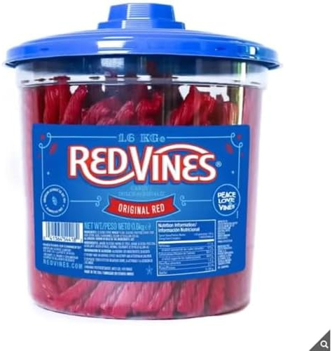 Ark Future SweetTwist Soft & Chewy Red Licorice Twists – 1.6kg Resealable Jar, Fat-Free, Halal & Kosher Snack for Kids & Adults