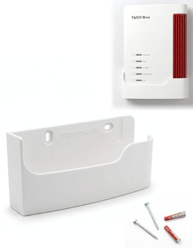 Wandhalterung passend für AVM Fritz!Box 7530 und 7530 AX, auch als Ständer nutzbar, passgenaue Router-Halterung, freie Luftzirkulation, inkl. Montagematerial & 1:1 Bohrschablone, Made in Germany