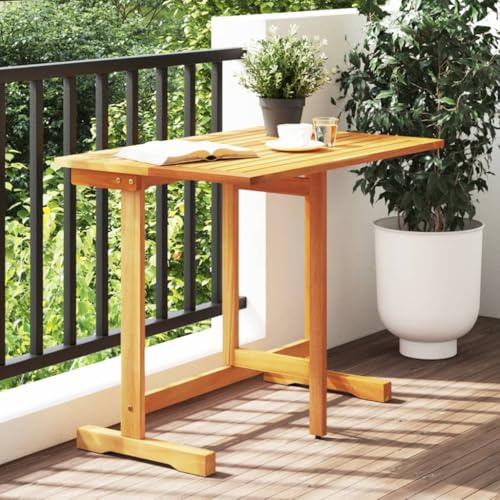Runheo Balkontisch Klappbar 90x60x72 cm Massivholz Akazie wetterfest Gartentisch Bistrotisch Terrassentisch Beistelltisch für Outdoor Terrasse Balkon Grillen