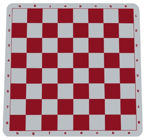 WE Games Red Silicone Tournament Chess Mat - 50cm Board with 5.7cm Squares with Algebraic Notation