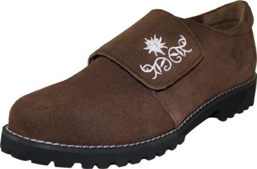 German Wear Haferlschuhe Damen Trachtenschuhe leicht Lederschuhe Schuhe Bestickt Edelweiss in braun 37 EU