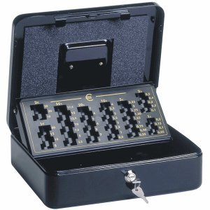 Maul Geldkassette mit Euro-Zähl-Einsatz 30x24,5x9,3cm schwarz