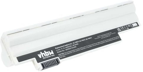 vhbw Akku kompatibel mit Acer Aspire One AOD260-2380 | AOD260-2365, AOD260-23797, AOD260-2455 Notebook (4400 mAh, 11,1 V, Li-Ion)