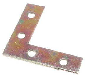 Wohnung Corner Brace Bracket 50mm x 12,5 mm x 1,8 mm 5mm Loch YZP Pack 4