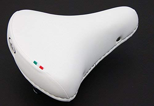 MONTEGRAPPA Sattel mit Federn perfekt für Graziella Bike - Holland - City Bike - Weiße Farbe