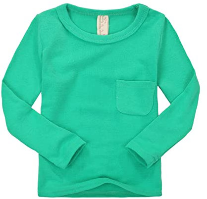 CuteOn Kids Boys Girls Long Sleeve Cotton T-Shirt Grass Green 6 Years