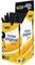 BIC Cristal Original Fine - Bolígrafos punta fina (0.8 mm) Caja de 50 unidades, Color Negro (872731)