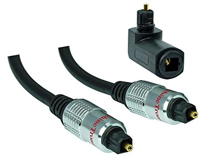 2,5m SunshineTronic Premium Optisches Digitalkabel Toslink + Toslink-Winkeladapter(360° drehbar)