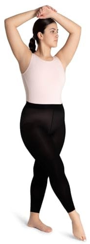 Capezio Damen Footless Tight W Self Knit Waist Band Enge Passform, 50 den, Schwarz, L-XL
