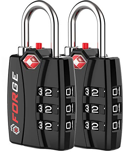 Forge TSA Approved Luggage Locks - Black 2 PK