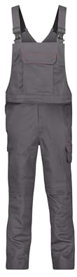 DASSY® Dakota Flammhemmende Latzhose mit Kniepolstertaschen - Größe 56 - ZEMENTGRAU