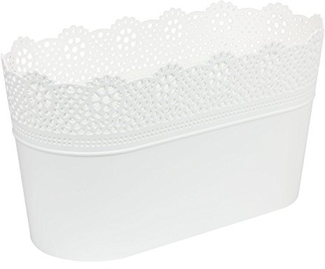 Prosper Plast Dlac285-s449 28.5 x 13.5 x 15.5 cm Dentelle Pot de Fleurs – Blanc