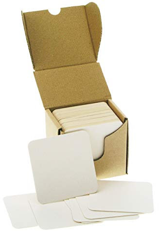 Zezazu 9 cm carré de Absorbant Dessous de verre vierges, Fort grammage papier carton sous-verres pour boissons, projets d'artisanat de bricolage, Letterpress Paper, Carreaux Zen et mini Tableau d'Art