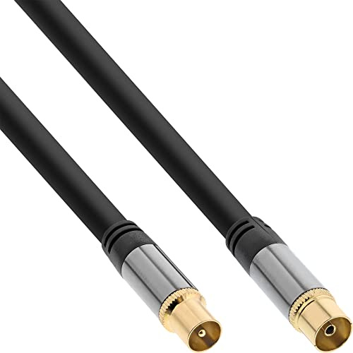 InLine 69203P Premium Antennenkabel, 4x geschirmt, >110dB, schwarz, 3m
