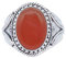 mantraroma Ring Silber 925 Damen Karneol Edelstein orange ausgefallen verspielt