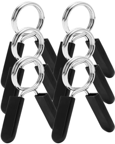 The Pure Blue – 3 Paires de Colliers de Serrage à Ressort 30 mm pour Barres et haltères – Poignées en Plastique Souple, Acier Haute qualité – Accessoires de Gym, Musculation, haltérophilie