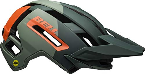Bell Herren Super Air MIPS Fahrradhelm MTB, Matte/Gloss Green/Infrared, M | 55-59cm