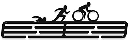United Medals Triathlon Medaillenhalter Triathlon für 48 Medaillen Aufbewahrung - Triathlonsportler Geschenk - Medal Holder Hanger Display Rack - Schwarz