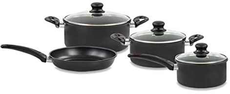 SQ Professional Ultimate Carbon Steel Cookware Set Non Stick with Stockpots,Saucepans for Induction hobs & Frying Pan - Induction Safe Non-Stick Casserole Pan Set